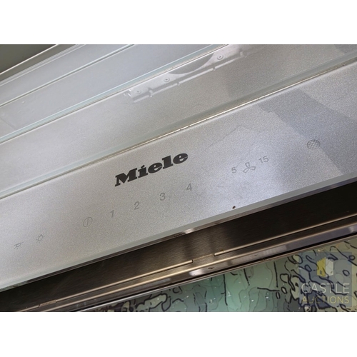 695M - MIELE Stainless Steel & Glass Designer Extractor Hood / Canopy, of Suspended Island Form (Double Sid... 