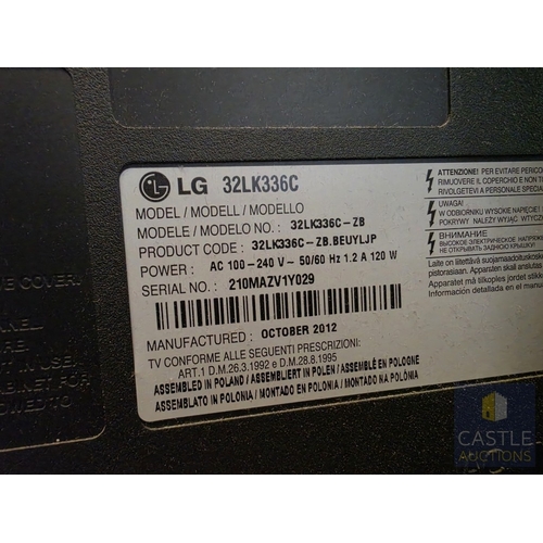 696M - LG 32'' TV, (Model: 32LK336c), * Basic Test and Powers On /  Working *, Nb. No Stand or Remote.