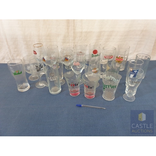 704H - Large Collection Of Branded Drinking Glasses. (26)