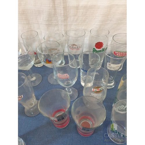 704H - Large Collection Of Branded Drinking Glasses. (26)