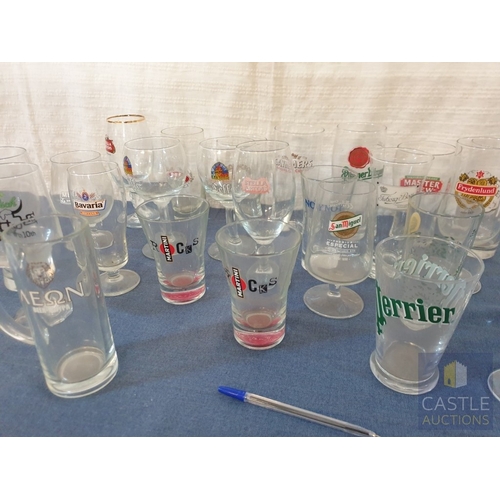 704H - Large Collection Of Branded Drinking Glasses. (26)