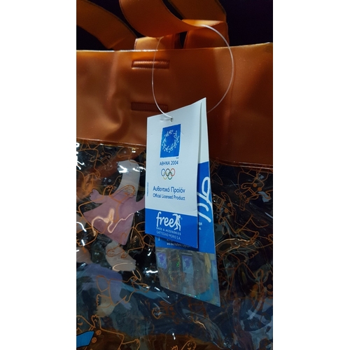 727H - Collectible Tote Bag from The Athens 2004 Summer Olympics, Design with The Olympic Rings Logo and Th... 