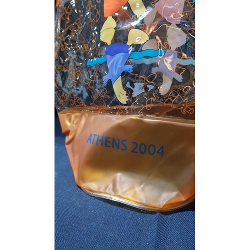 727H - Collectible Tote Bag from The Athens 2004 Summer Olympics, Design with The Olympic Rings Logo and Th... 