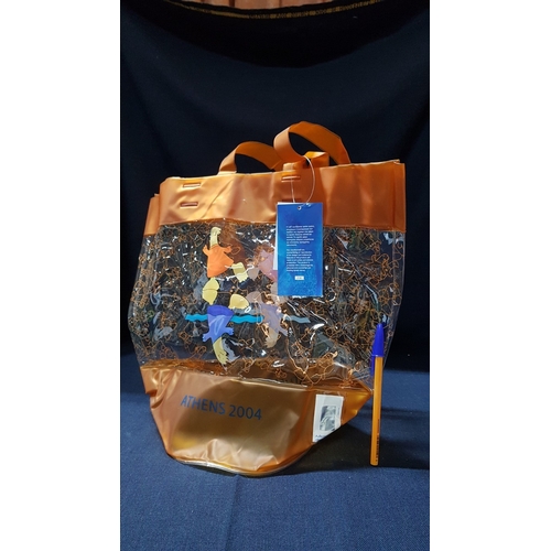 727H - Collectible Tote Bag from The Athens 2004 Summer Olympics, Design with The Olympic Rings Logo and Th... 