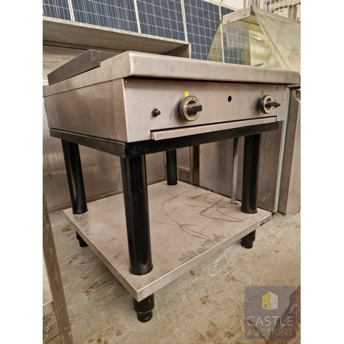 734L - KONCAR Stainless Steel / Commercial Gas Griddle / Charcoal Combo Unit on Stand, (Nb. One Leg 'End' M... 