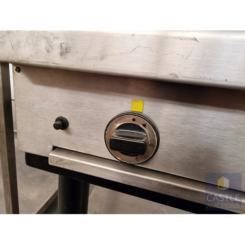 734L - KONCAR Stainless Steel / Commercial Gas Griddle / Charcoal Combo Unit on Stand, (Nb. One Leg 'End' M... 