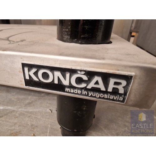734L - KONCAR Stainless Steel / Commercial Gas Griddle / Charcoal Combo Unit on Stand, (Nb. One Leg 'End' M... 