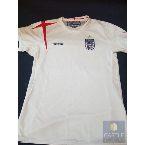 756L - England Home Football Shirt 2005-2007, White, Umbro, Size 10 (Woman).