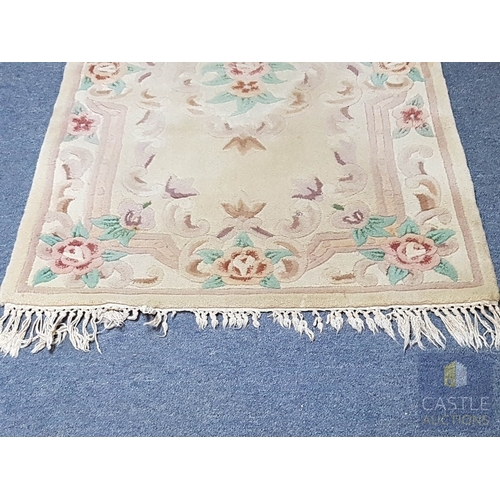 819J - Oriental Chines Floral Design Rug in Pastel Colors (Approx. 151cm x 91cm)