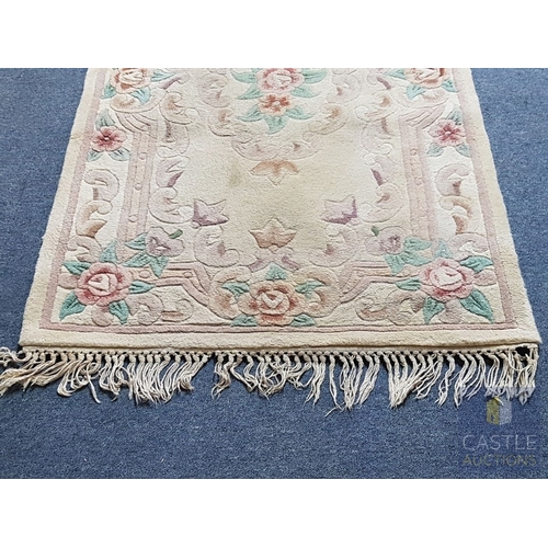 819J - Oriental Chines Floral Design Rug in Pastel Colors (Approx. 151cm x 91cm)