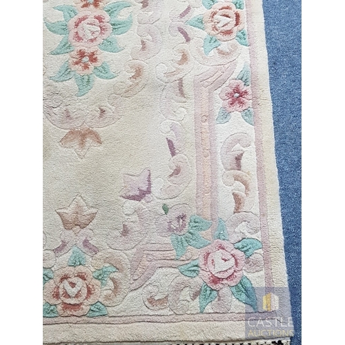 819J - Oriental Chines Floral Design Rug in Pastel Colors (Approx. 151cm x 91cm)