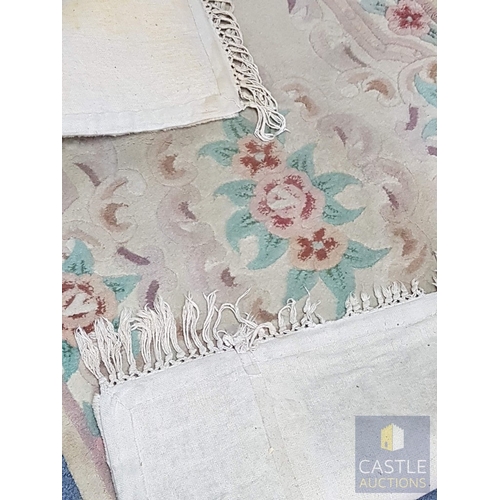 819J - Oriental Chines Floral Design Rug in Pastel Colors (Approx. 151cm x 91cm)