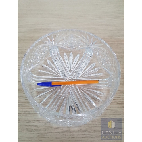 827J - Retro Style Tableware Crystal Collection; Ball Vase (Approx. H: 15.5cm Ø: 17cm), 2x Fruit Bowls (App... 