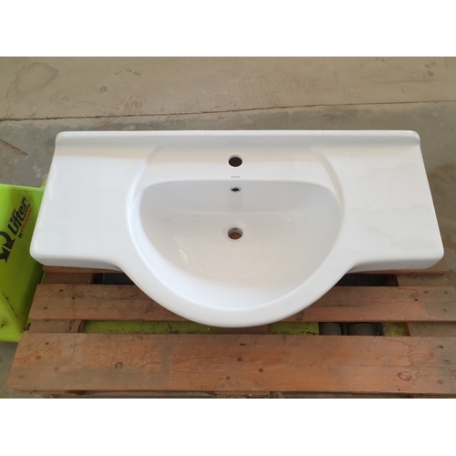 845J - White Porcelain Bathroom Sink.
Size 100 x 51 x 25cm.
Unused Shop Clearance.

Shop Clearance; RRP €18... 
