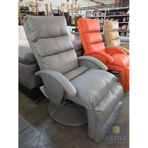 197A - Grey Colour Reclining & Swivel Armchair,    * Unused * - Furniture Stock Clearance, RRP 349 Euros *