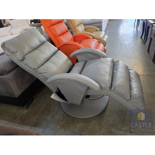 197A - Grey Colour Reclining & Swivel Armchair,    * Unused * - Furniture Stock Clearance, RRP 349 Euros *
