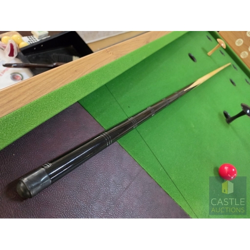 850P - BAR BILLIARDS TABLE, Commercial Slate-Bed, English Coin-Operated Model, (Approx. 184 x 95cm), Oak Ef... 