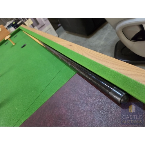 850P - BAR BILLIARDS TABLE, Commercial Slate-Bed, English Coin-Operated Model, (Approx. 184 x 95cm), Oak Ef... 