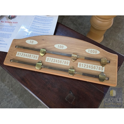 850P - BAR BILLIARDS TABLE, Commercial Slate-Bed, English Coin-Operated Model, (Approx. 184 x 95cm), Oak Ef... 