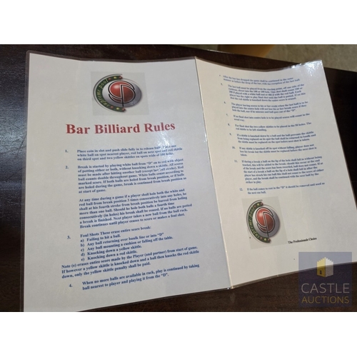 850P - BAR BILLIARDS TABLE, Commercial Slate-Bed, English Coin-Operated Model, (Approx. 184 x 95cm), Oak Ef... 