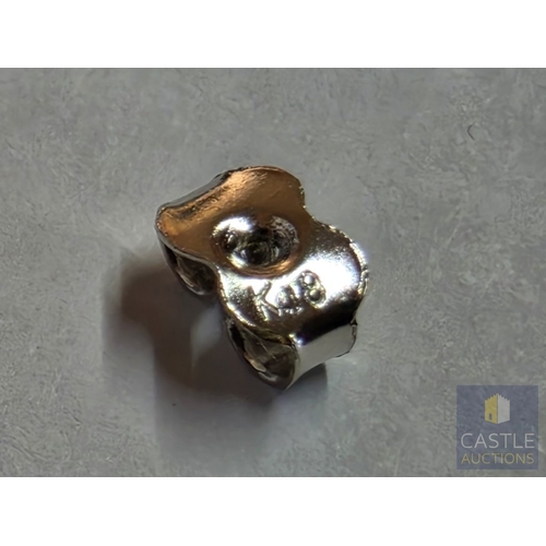 853P - Pair of 18ct White Gold Cultured Black Pearl Stud Earrings, the Pearls Approx. 6.5mm Diameter, Stamp... 
