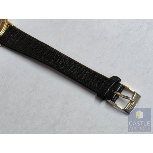 855P - GUCCI '3000.2.L' Gold Tone Wrist Watch, with Black Face and Gold Tone Hands, Swiss Made, * Running W... 