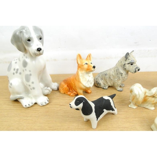 6 - Small quantity of various dogs and a cat to include a spelter example