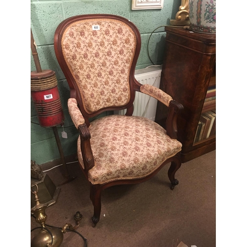 932 - Nice pair of Victorian open armchairs.