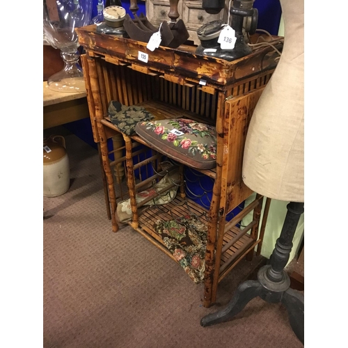 135 - Decorative bamboo drink's cabinet with tray .