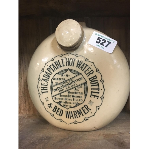 527 - 19th. C. stoneware ADAPTABLE HOT WATER BOTTLE.