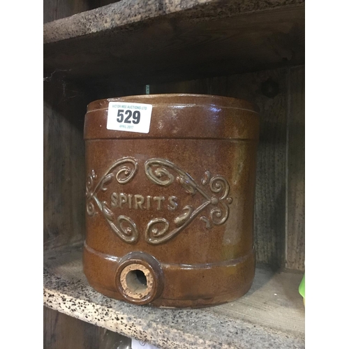 529 - 1910's stoneware SPIRITS DISPENSER.