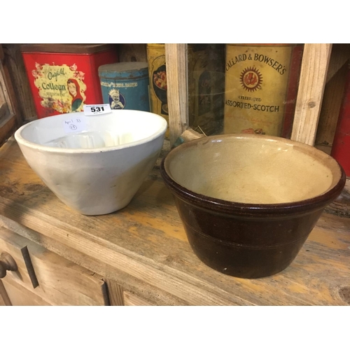 531 - 19th. C. jelly mould and bowl.