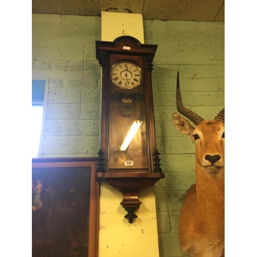 535 - Victorian mahogany  spring driven Vienna clock.