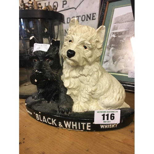 116 - BLACK AND WHITE SCOTCH WHISKY Scottie dogs whiskey advertisement.