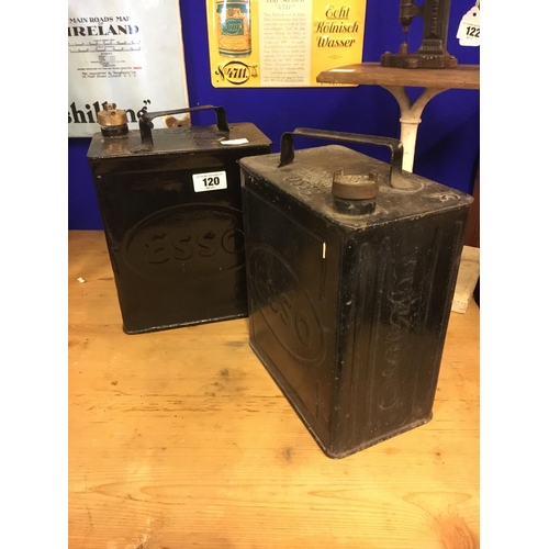 120 - Two 1940's  ESSO petrol cans.