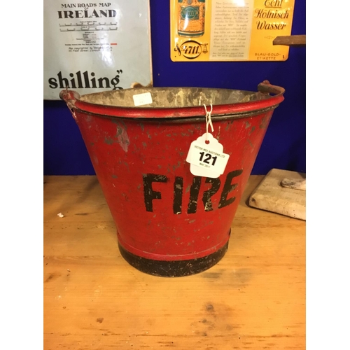 121 - 1940's enamel FIRE bucket.