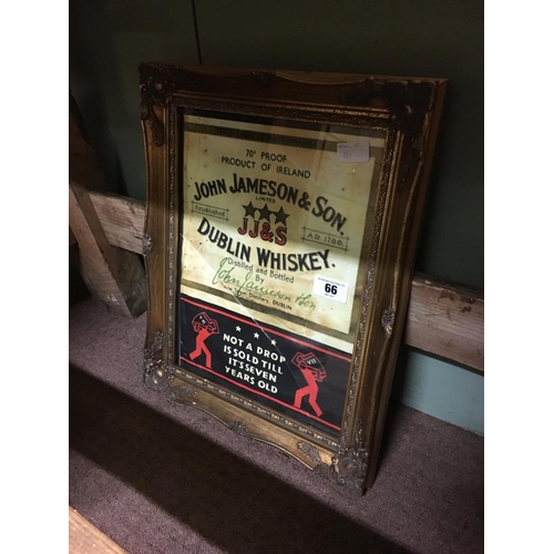 66 - Framed JOHN JAMESON & SON DUBLIN WHISKY advertisement.