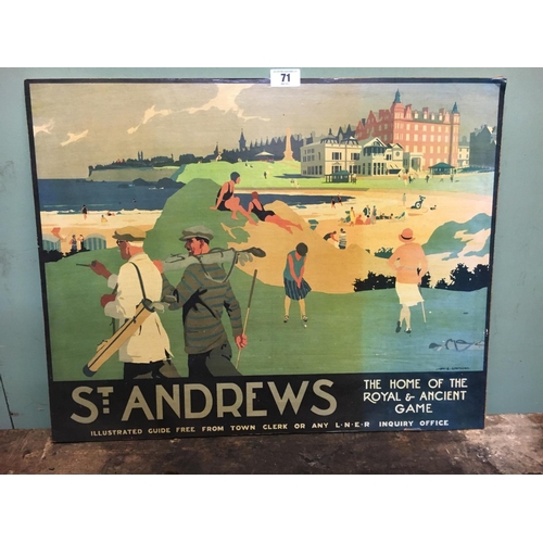 71 - Coloured golfing print of St. Andrews.