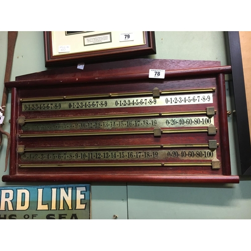 78 - 1920's Billiards scoreboard.