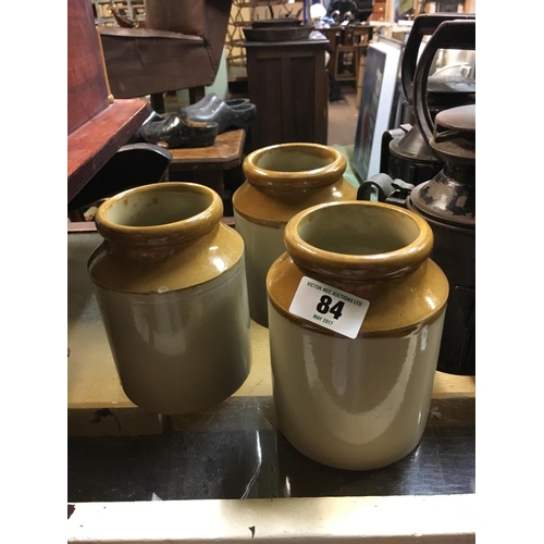 84 - Three salt glazed pots.