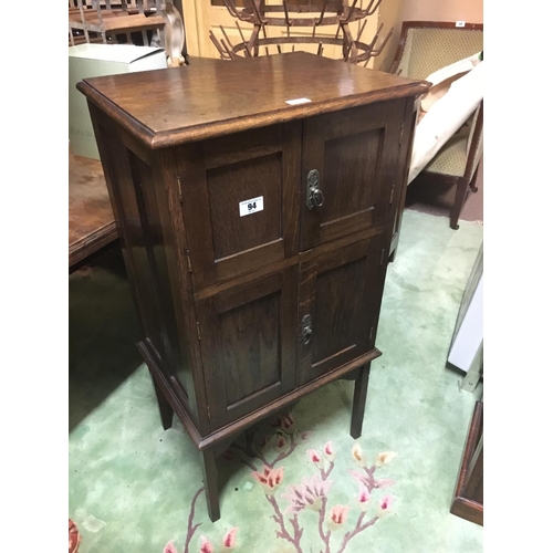 94 - Edwardian display cabinet with four panelled doors.