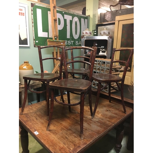 96 - Five 1940's Bentwood chairs.