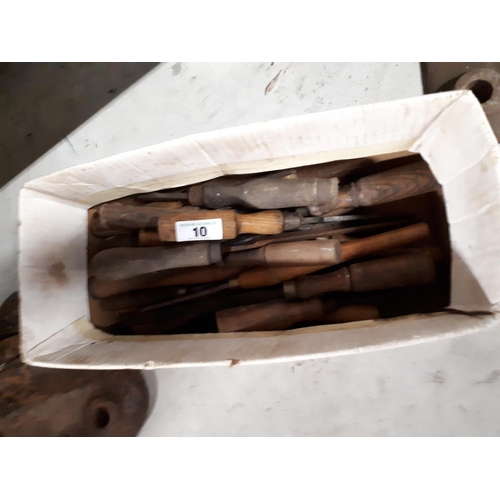 10 - Collection of antique chisels.