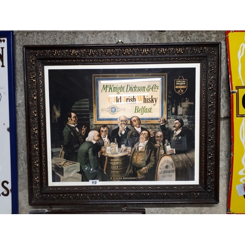 112 - Large framed McKnight, Dickenson & Co advertising print.