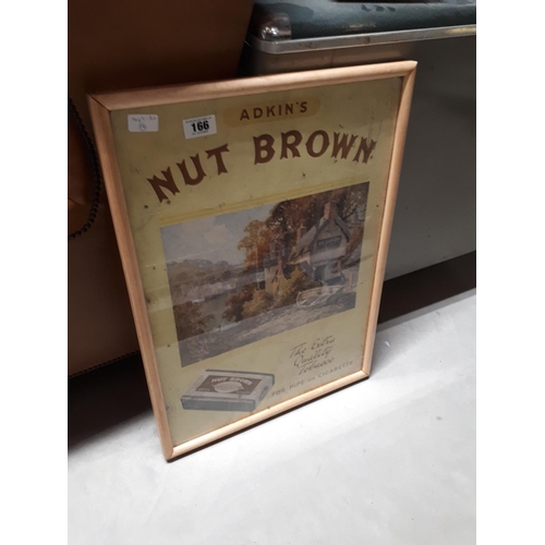 166 - Framed Nut Brown advertising print.