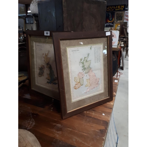 180 - Two framed British Isle maps.