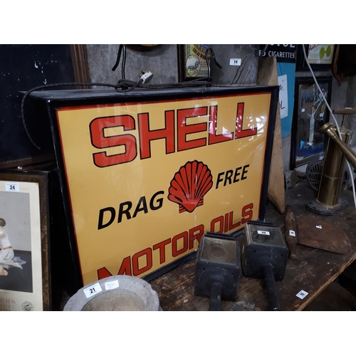 25 - Large Shell motor oils light box.