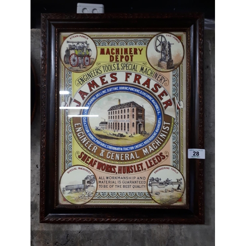 28 - James Fraser framed advertisement print.