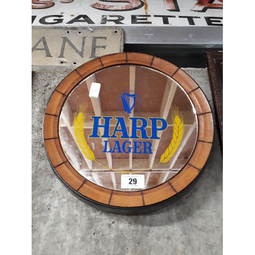 29 - Harp lager advertising mirror.