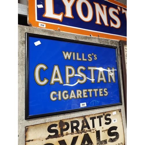 360 - Rare Wills Capstan Cigarettes hand painted on glass advertisement sign.